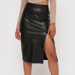Dynamite Pia Faux Leather Skirt